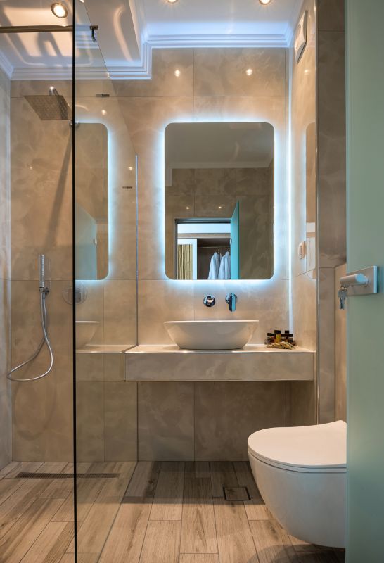Bathroom Featuring Smart Mirror Technology